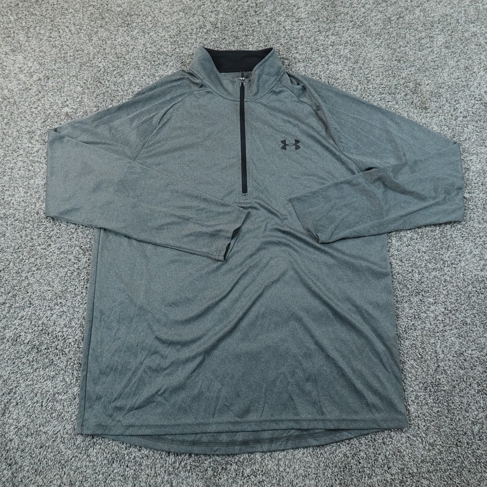 Under Armour Pullover Mens XL Gray Performance 1/4 Zip Long Sleeve Running Gym